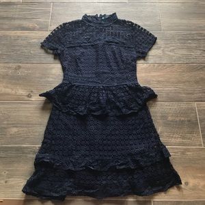 Navy Blue Lace Dress
